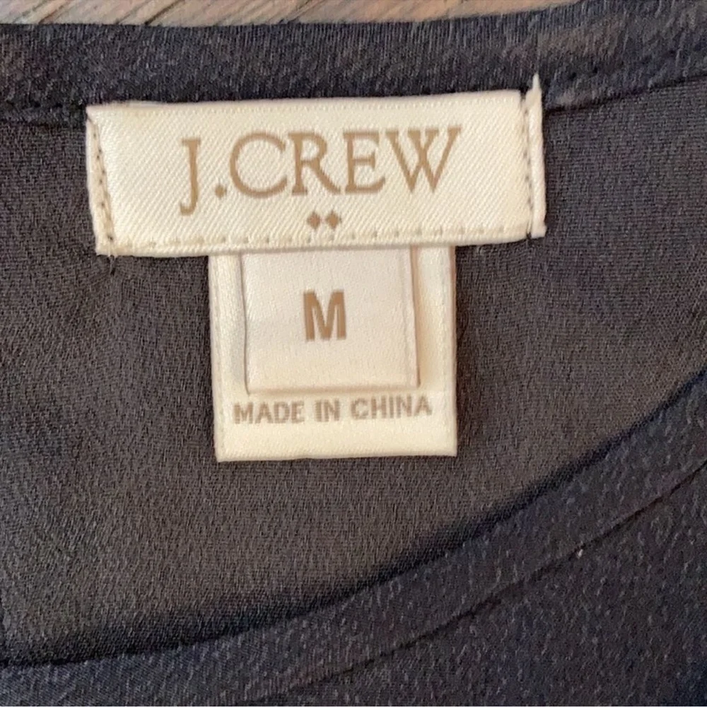 J. CREW Silk Drawstring Waist Dress Black Size M  #C6986 EUC